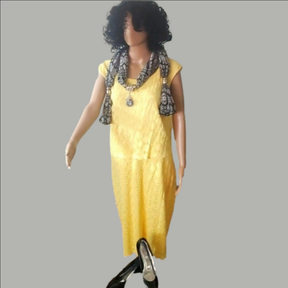 North Style Yellow Lace Dress